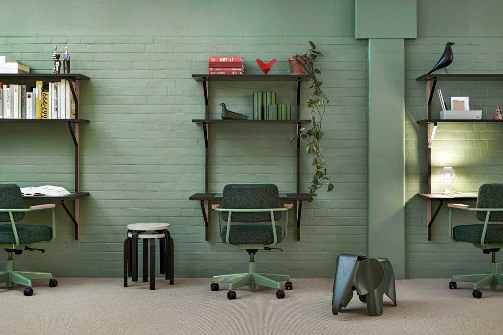 Moderne Bürogestaltung mit Fokusbereich und ergonomischen Arbeitsplätzen