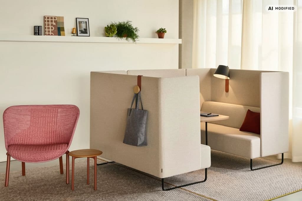 Wohnliche Rückzugsbereiche schaffen Raum für Ruhe und konzentriertes Arbeiten.